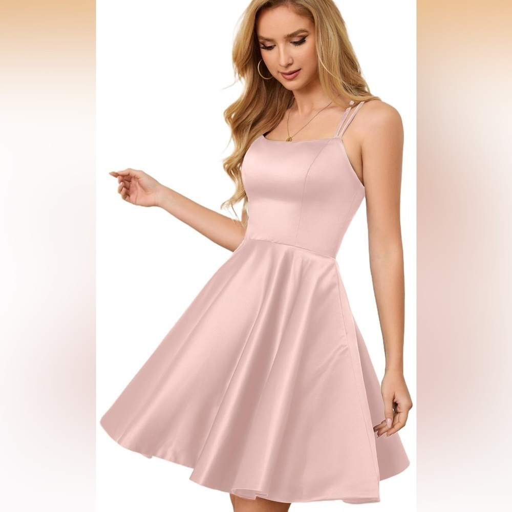 Dusty Rose Homecoming for Teens spaghetti strap with pockets Size 0/0138/dc-1